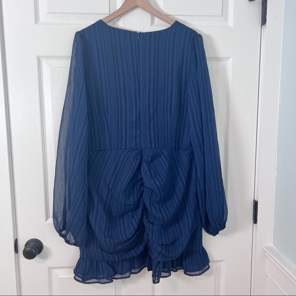 Showpo. Blue Amoretta Chiffon Mini Dress Long Sleeves Showpo - Picture 7 of 10